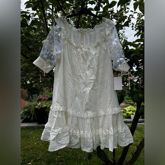 FOR LOVE & LEMONS NWT Hermosa Eyelet Swing Dress - Sz L - Picture 5 of 16